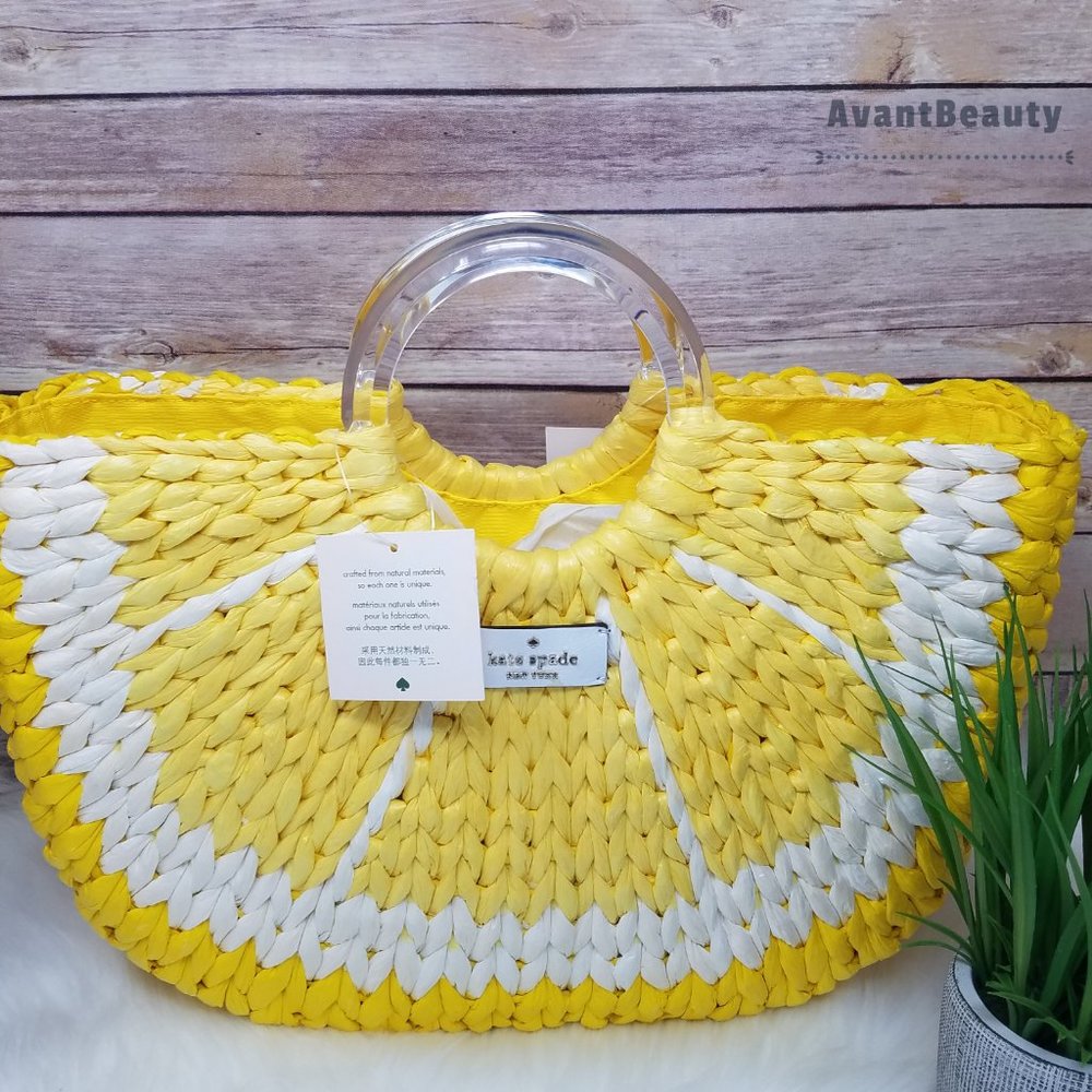 Kate Spade Picnic Perfect Lemon Medium Tote Yellow - Picture 3 of 13